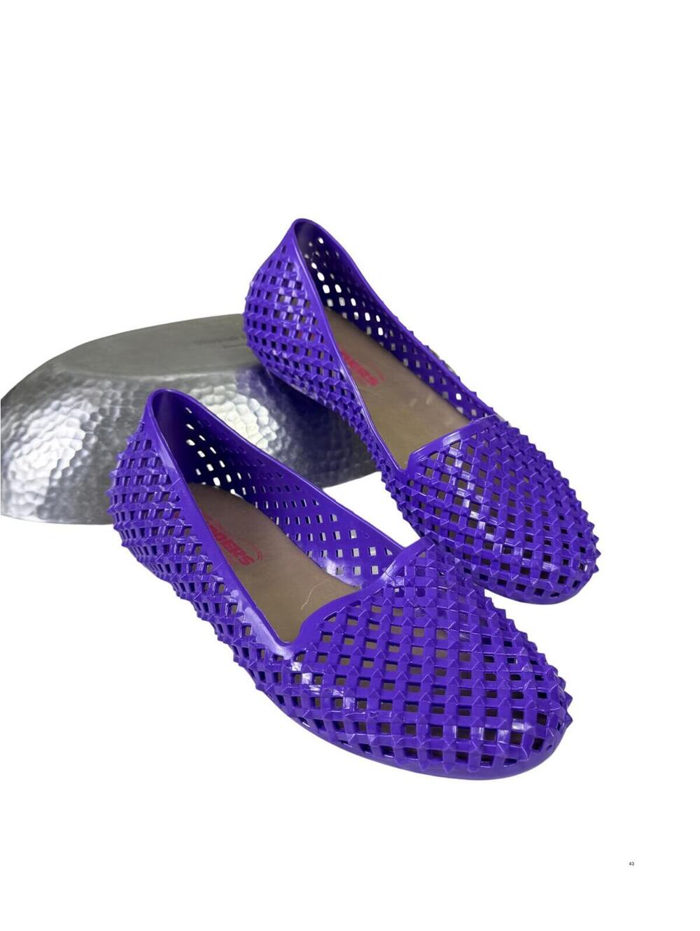Vintage Purple Skidders Studded Flats Size 8 Jelly Woven Ballet Flats